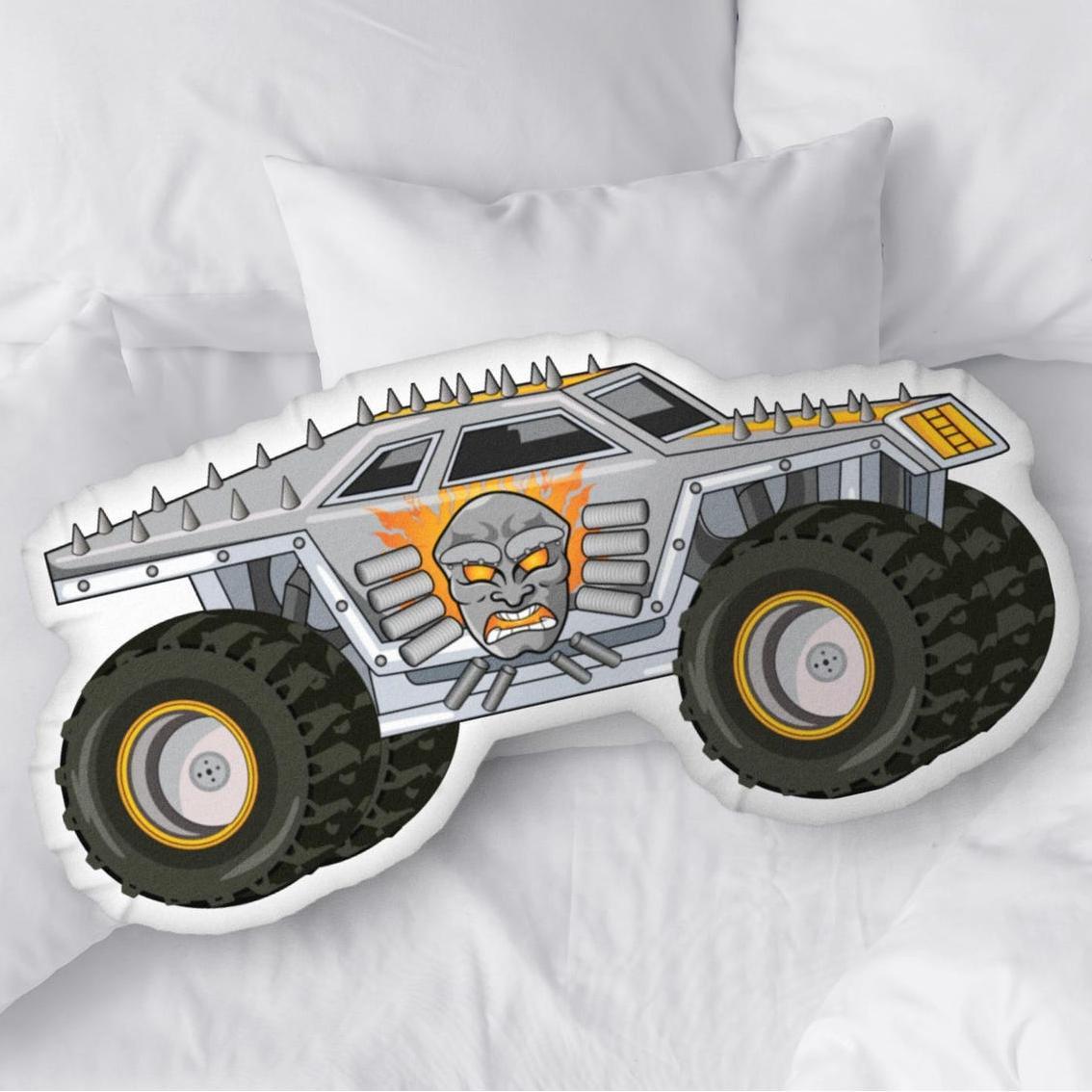 Monster Truck Kissen, Monster Truck Dekokissen, Kinderkissen, Jungenzimmer Deko - dephotoblanket