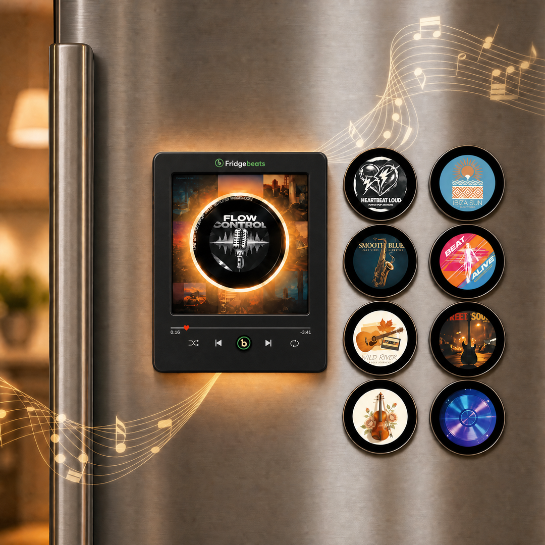 Personalized Vinyl Record Fridge Magnet - Custom Music Player Magnet with Photo, Song & Auto-Spin Options