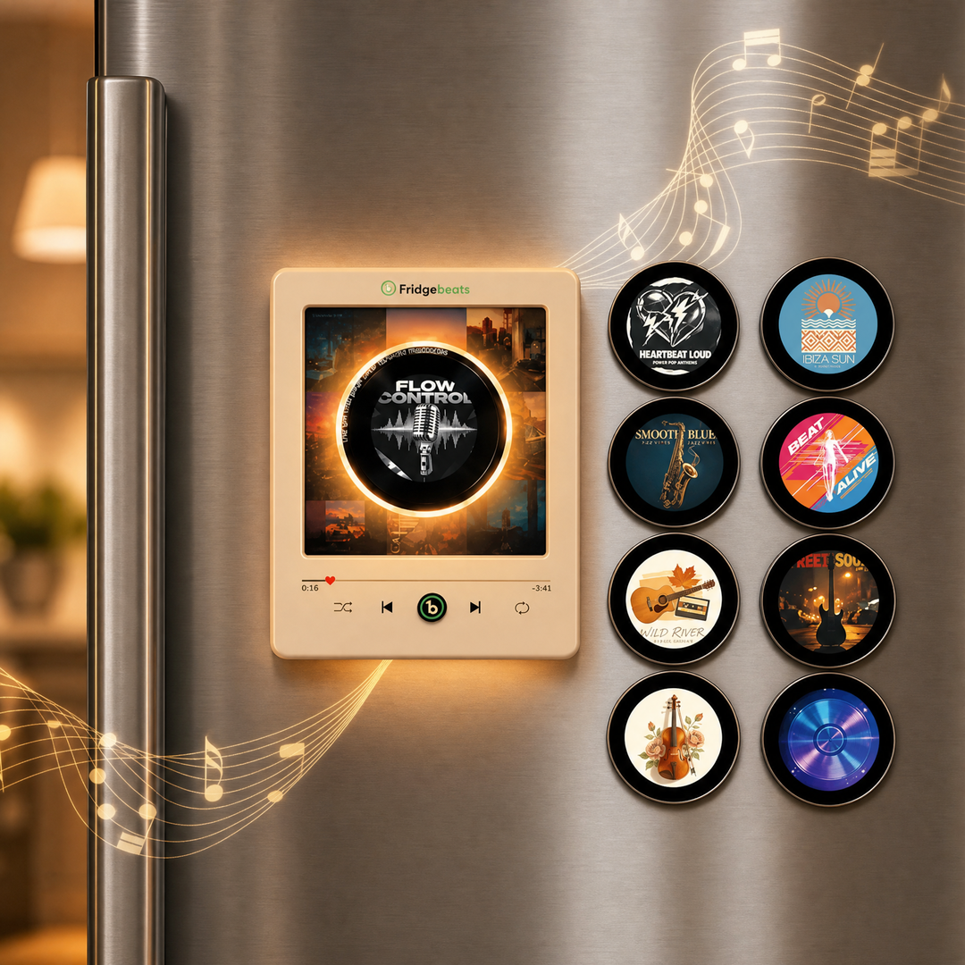 Personalized Vinyl Record Fridge Magnet - Custom Music Player Magnet with Photo, Song & Auto-Spin Options