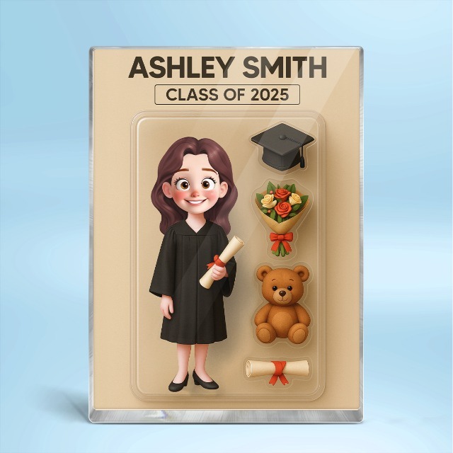 Benutzerdefinierte Figur, Personalisierte Abschlusstafel Aus Acrylblock Für Absolventen, Personalisierter Fotorahmen, Acryldekorationsstil Für Neue Absolventen - dephotoblanket