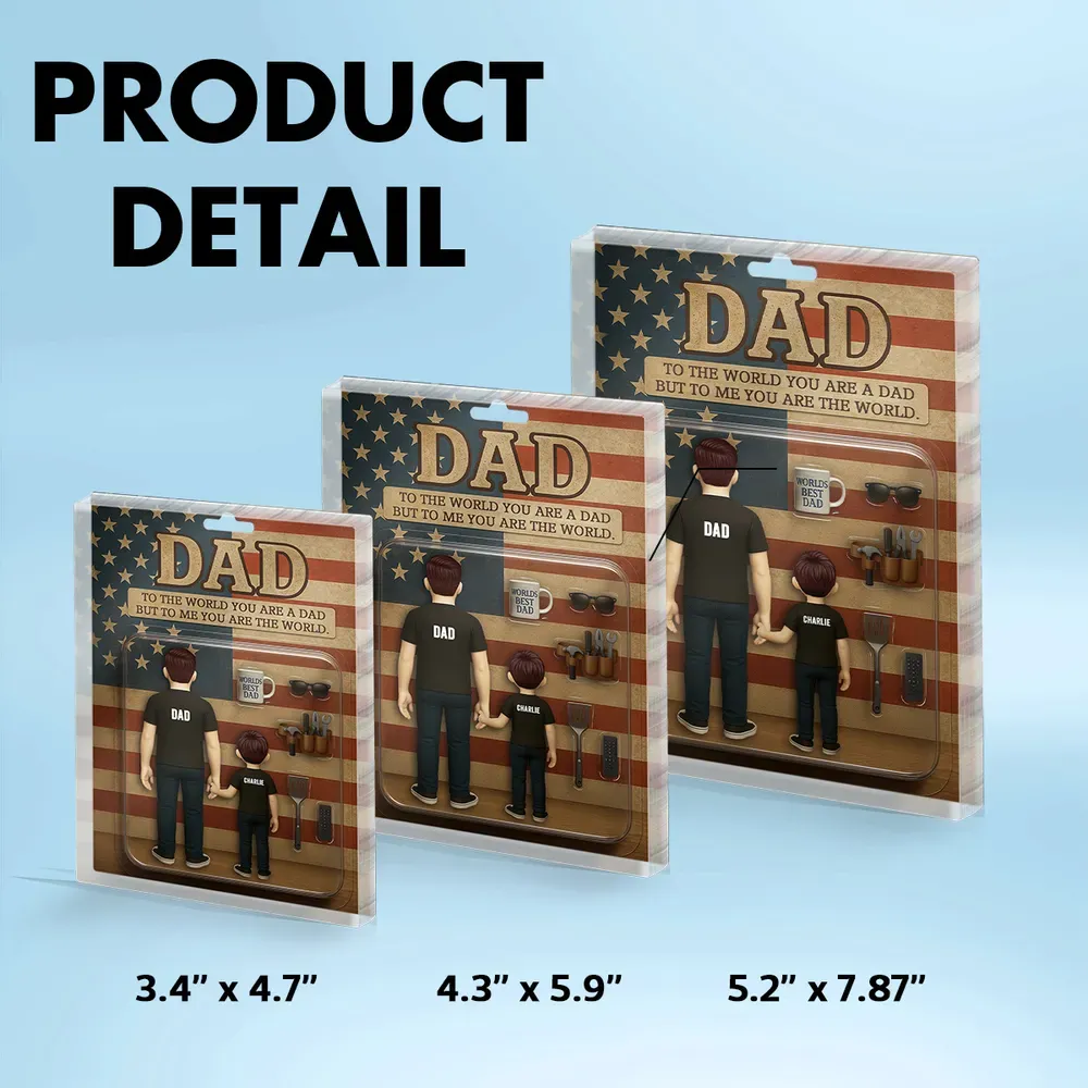 Papa Und Kinder Rückansicht Personalisierte Figur Personalisierte Acrylblock-plakette, Vatertagsgeschenk Für Papa Oder Ehemann - dephotoblanket
