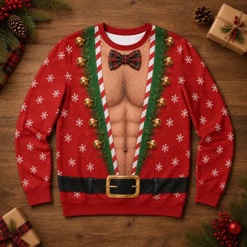 Lustiger Weihnachtspullover Mit Lippenmuster – Festlicher, Hässlicher Weihnachtspullover Für Männer Und Frauen - dephotoblanket