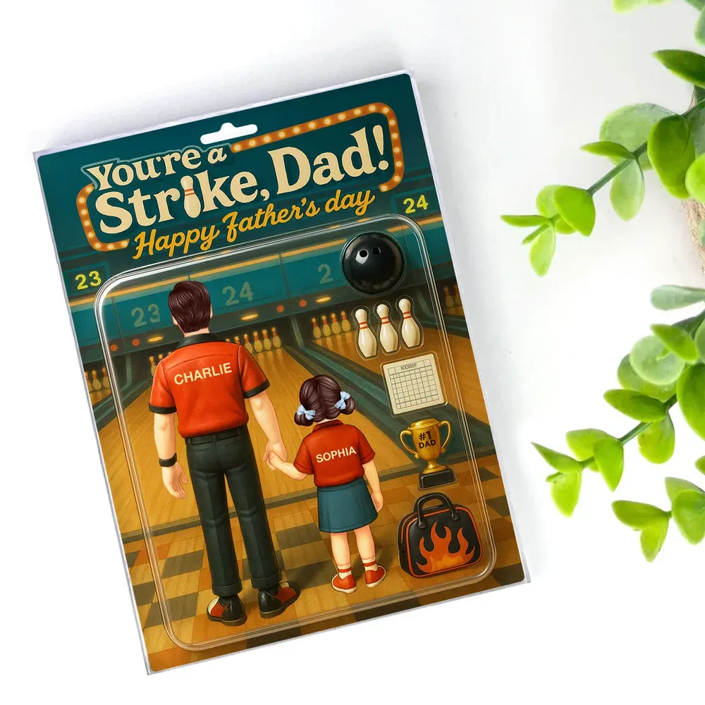 Strike! Custom Bowling Dad Acrylblock-plakette - Personalisiertes Vatertagsgeschenk Für Papa Oder Ehemann - dephotoblanket