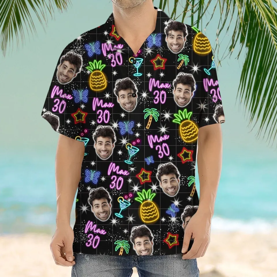 Personalisiertes Geburtstags-Neon-Shirt - dephotoblanket