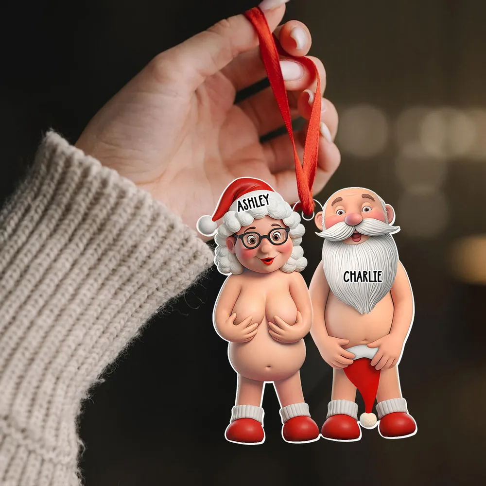 Lustiges Personalisiertes Acryl-ornament Mit 3d-effekt Und 2d-druck: Motiv Eines Älteren Paares – Weihnachtsgeschenk Für Sie Und Ihn - dephotoblanket