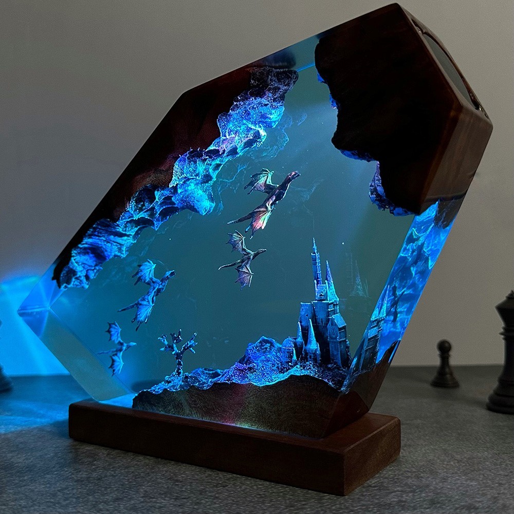 Art Dragon Resin Lampe Kreatives Nachtlicht Dragon Fly Resin Nachtlicht Home Decor Geschenk