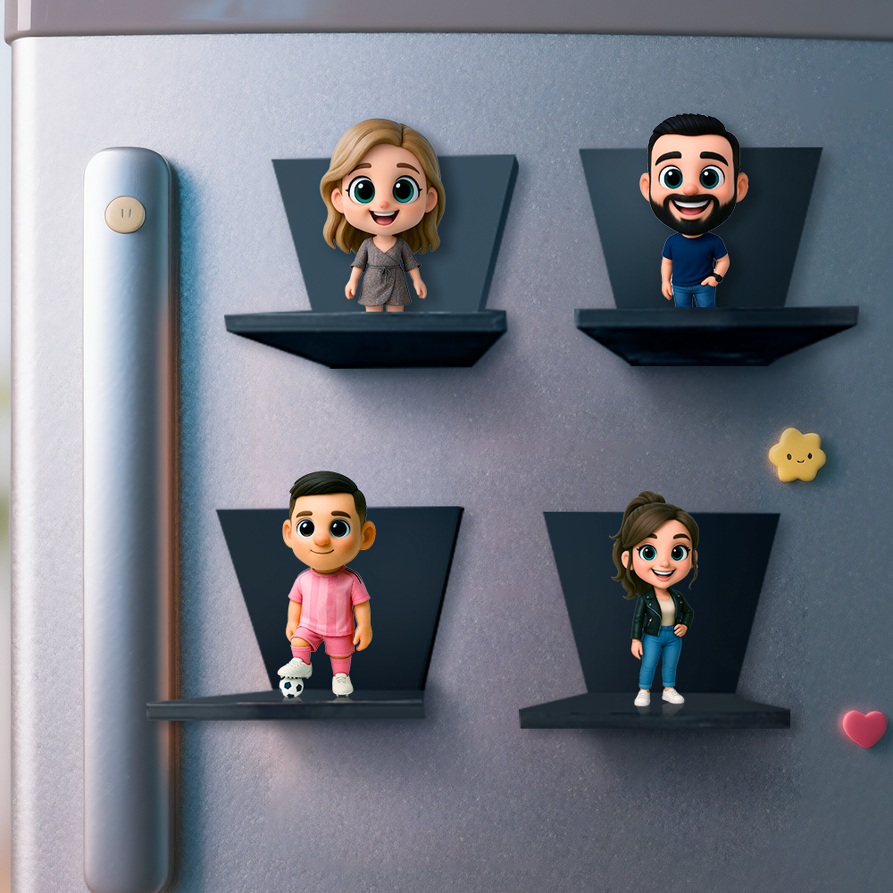 Personalisierter Kinder-cartoon-kühlschrankmagnet, Benutzerdefinierter 3d-charakter Vom Foto, Einzigartiges Geschenk Für Kinder - dephotoblanket