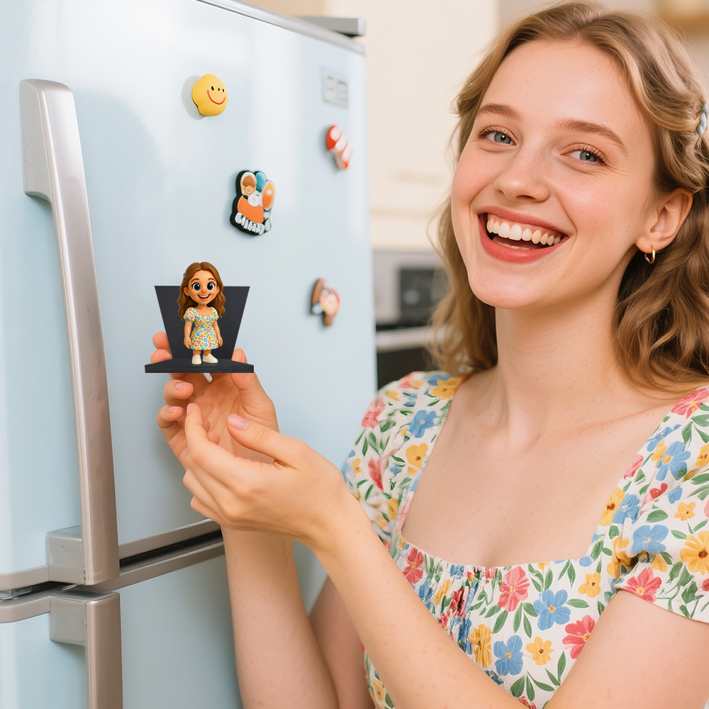 Personalisierter Kinder-cartoon-kühlschrankmagnet, Benutzerdefinierter 3d-charakter Vom Foto, Einzigartiges Geschenk Für Kinder - dephotoblanket