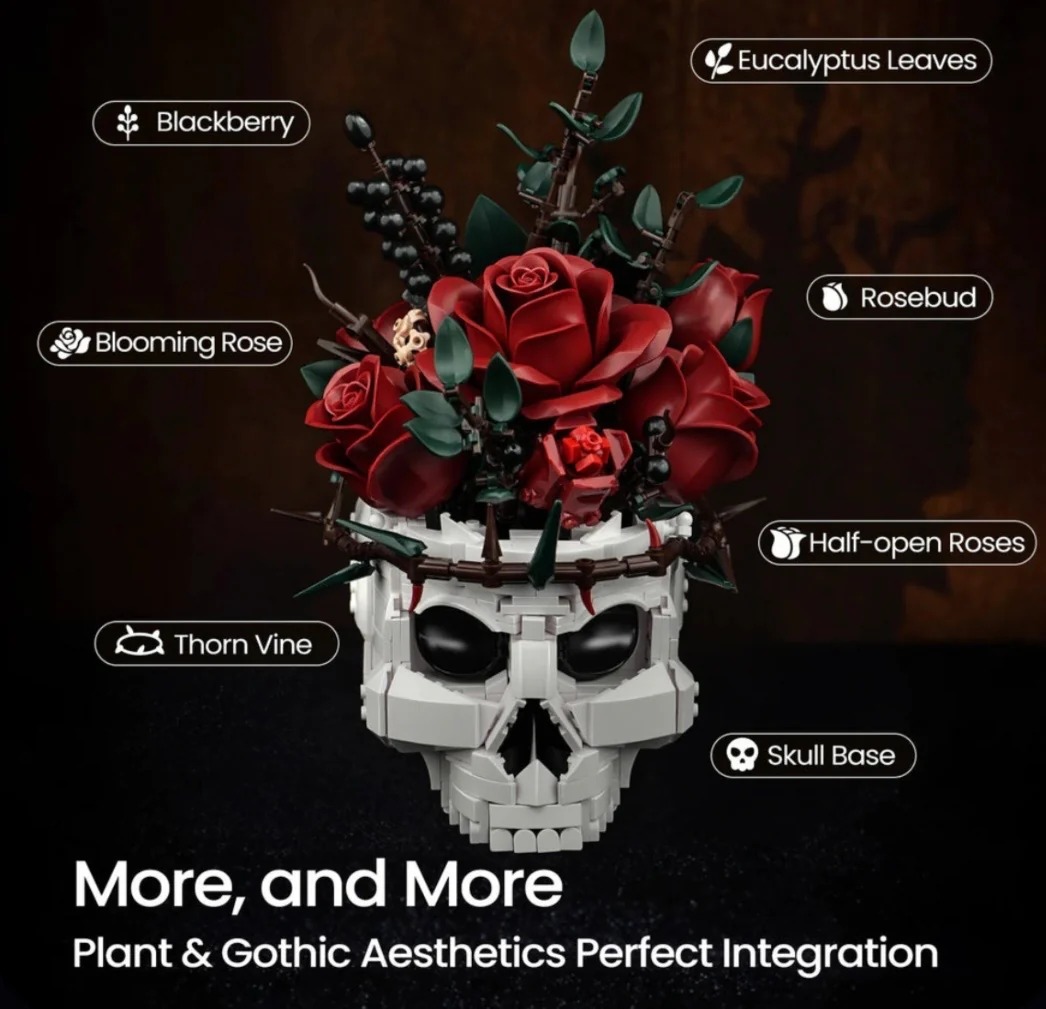 Gothic Totenkopf-rosen-bausatz Für Erwachsene