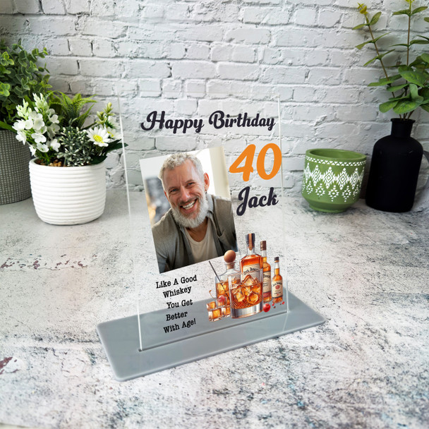 Geburtstagsgeschenk Whiskyflaschen Foto Benutzerdefiniertes Personalisiertes Geschenk Acrylplakette