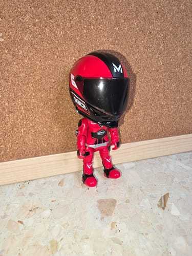 Mini-motorradfahrer-puppe, Verwandelbar, Mit Rennhelm, Biker-schreibtischdekoration, Geschenk