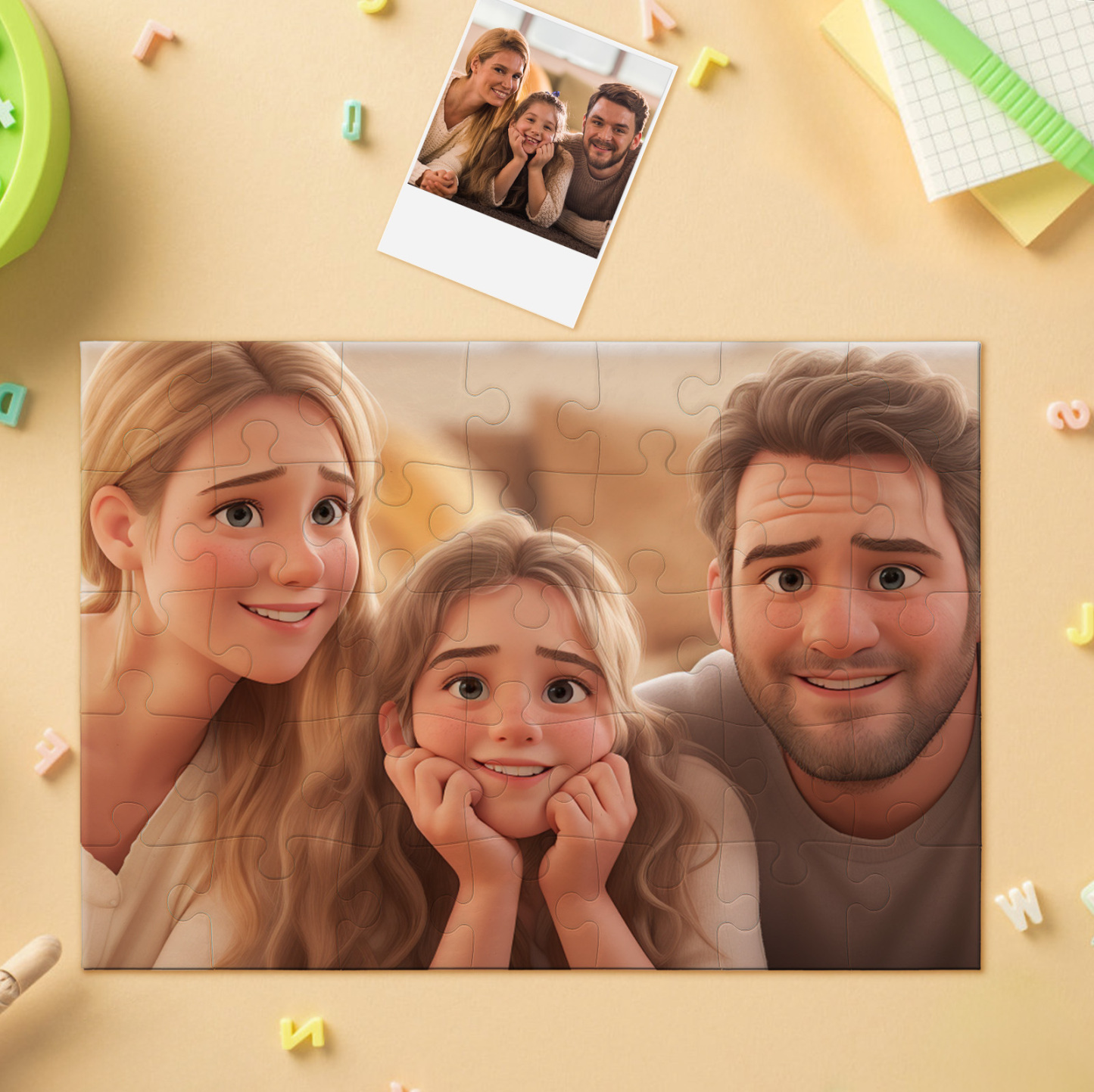 Personalisiertes Foto-cartoon-portrait Puzzle - dephotoblanket