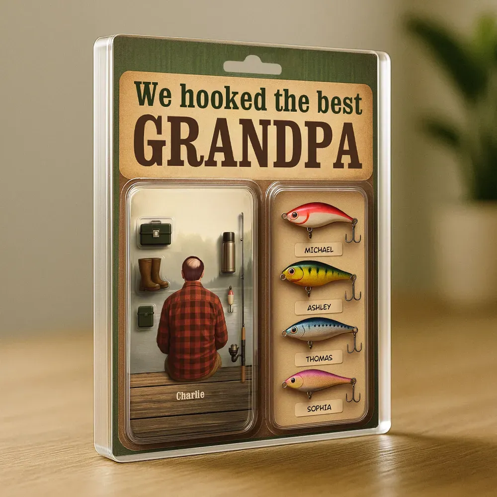 Personalisierte Acryl-blocktafel „wir Haben Den Besten Papa Und Opa Gehakt“ Mit Realistischem Figurendesign - dephotoblanket