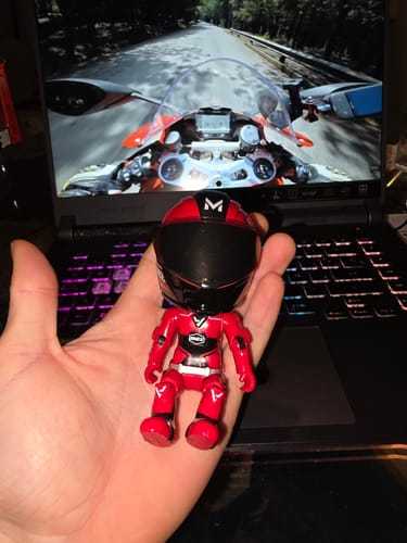 Mini-motorradfahrer-puppe, Verwandelbar, Mit Rennhelm, Biker-schreibtischdekoration, Geschenk