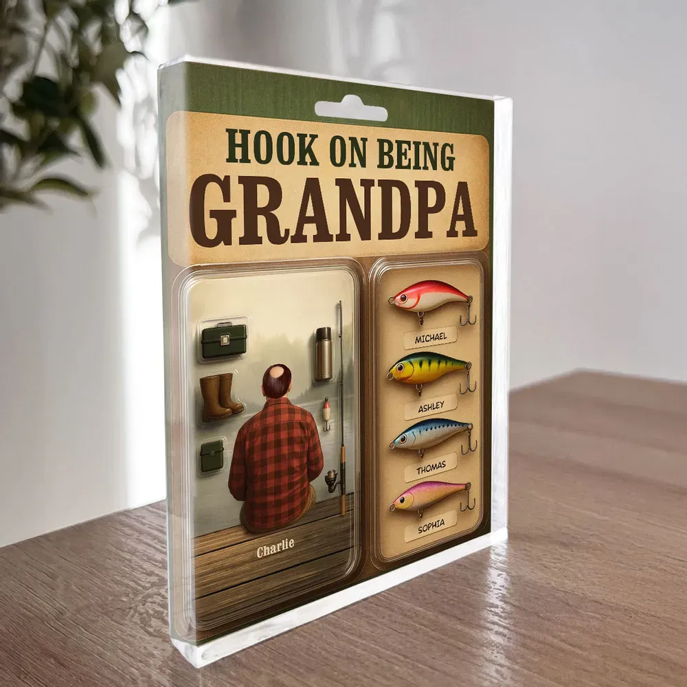 Personalisierte Acryl-blocktafel „wir Haben Den Besten Papa Und Opa Gehakt“ Mit Realistischem Figurendesign - dephotoblanket