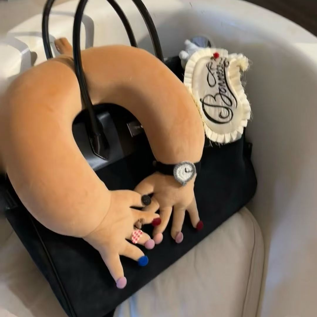 Verdicktes Nackenstützkissen, Weiches Plüsch, Lustiges Fingerkissen, Nackenkissen, Partydekoration