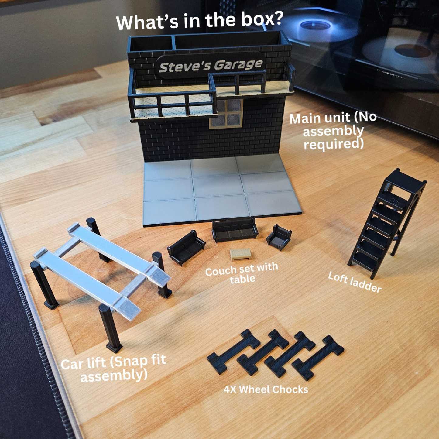 Personalisiertes Diorama Einer Diecast-autogarage, Schreibtisch-organizer, Maßstab 1:64 - dephotoblanket