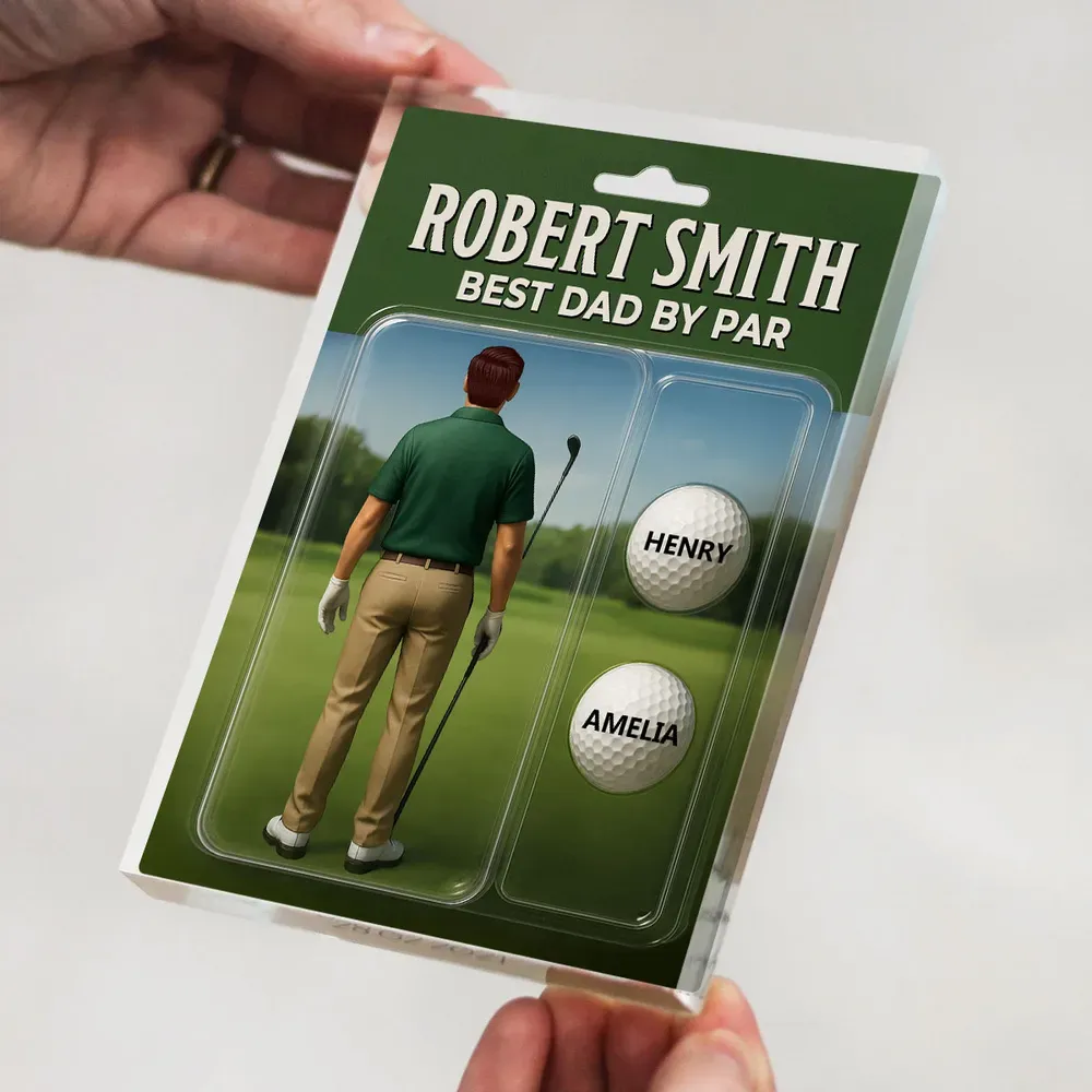 Personalisierte Acryl-blockplakette „best Dad By Par“ Golf-geschenk Mit Individuellen Kindernamen. Perfektes Vatertagsgeschenk Für Golfbegeisterte Väter - dephotoblanket