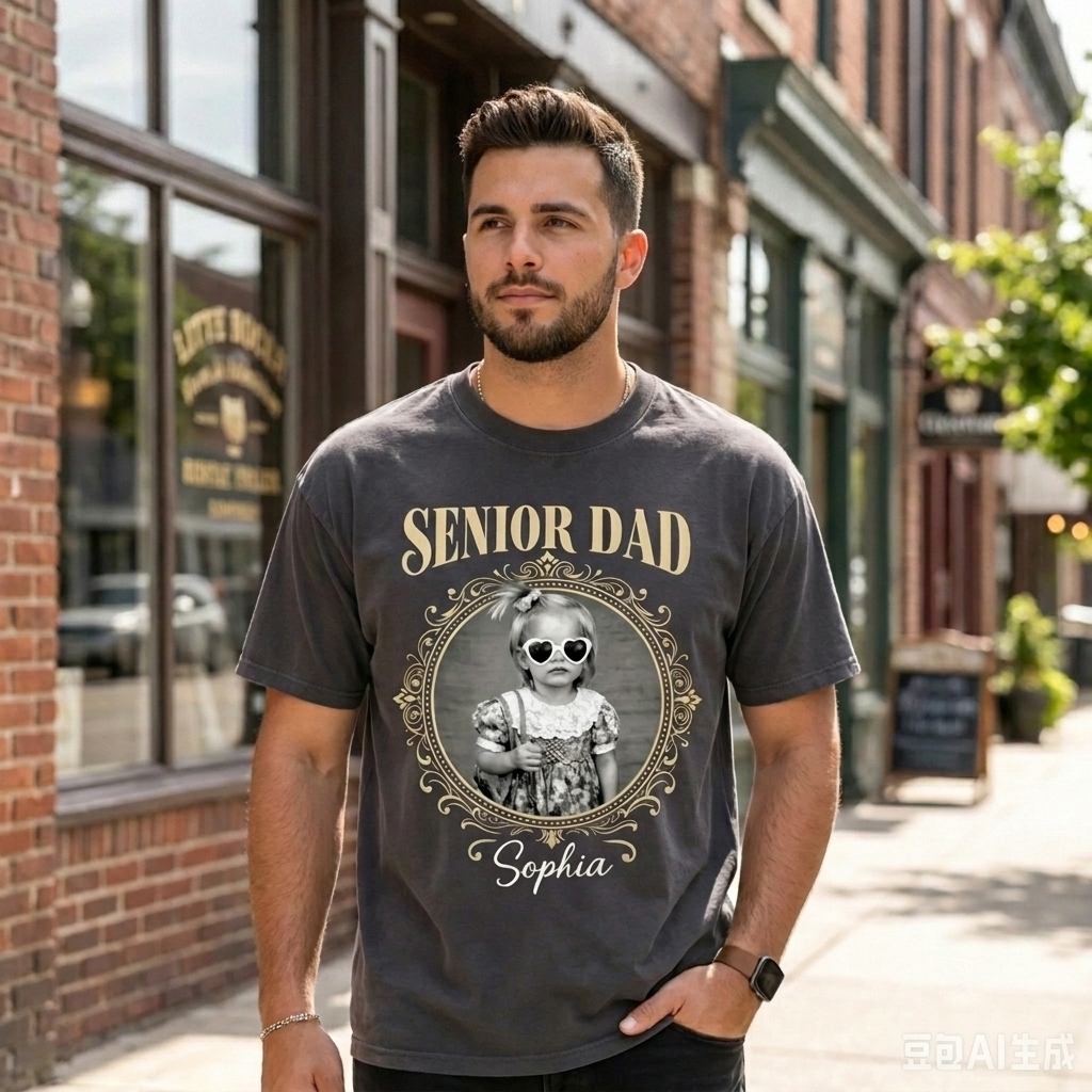 Photo vintage personnalisée et année senior - Chemise personnalisée Cadeau fête des mères pour maman Cadeau fête des pères pour papa - MapLunelampeFr