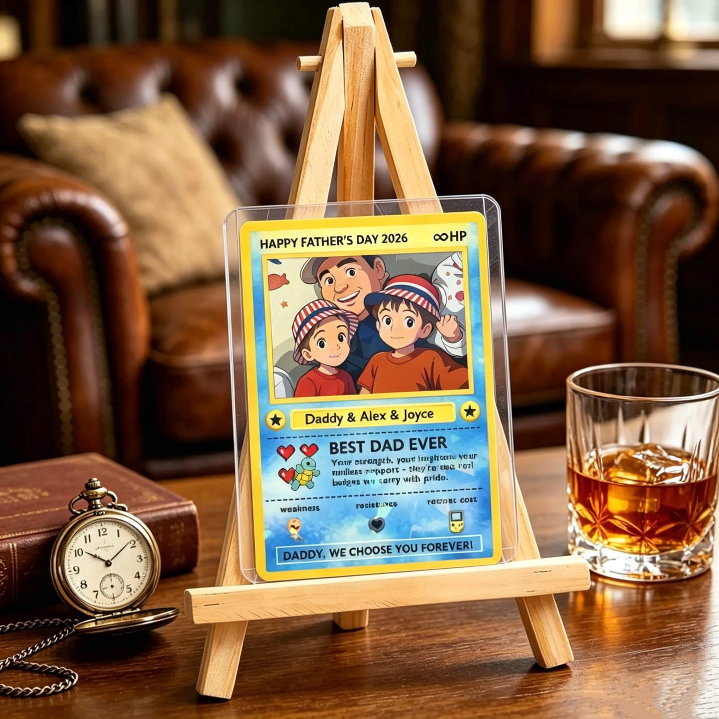 Carte à Collectionner Personnalisée Legendary Dad Love – Photo Personnalisée Cadeau De Fête Des Pères Pour Papa, Carte De Style TCG à Collectionner Unique - MapLunelampeFr