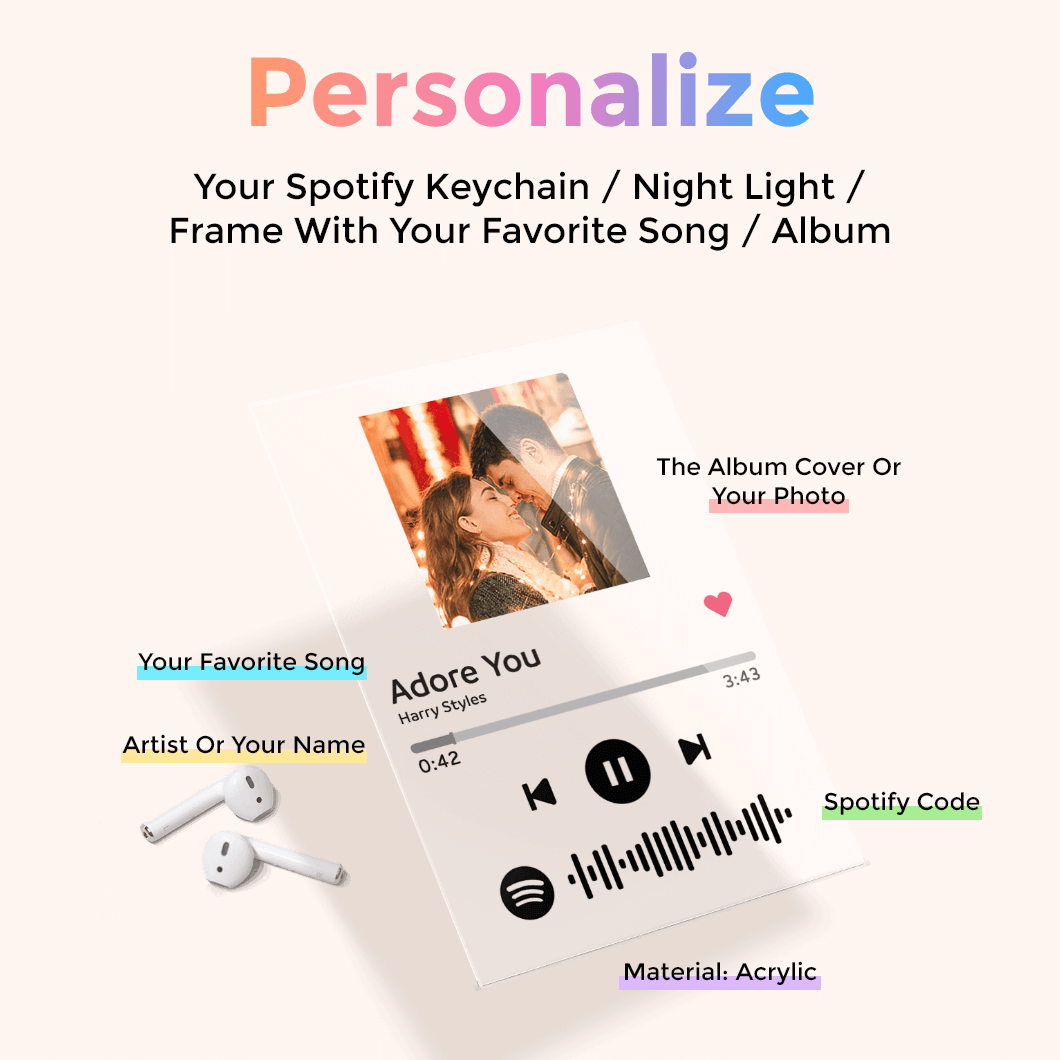 Cadeaux Personnalisés Plaque de Musique Spotify Code Personnalisée