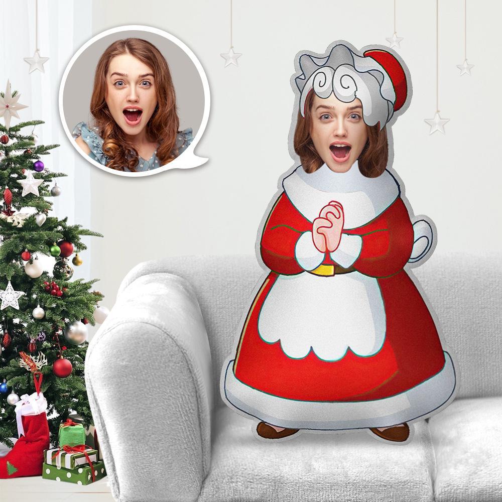 Mon Oreiller De Visage Oreiller Personnalisé Oreiller De Corps De Visage Oreiller Photo Personnalisé Cadeau Noël Grand-mère Mme Père Noël Kris Kringle Coussin Minime Oreiller - maplunelampefr