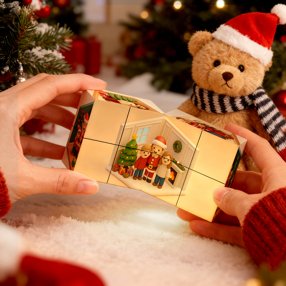 Cube Rubik Personnalisé Avec Photo De Dessin Animé, Cube Photo Infini Pliable Pour Couple, Cadeau Idéal Pour Noël - MapLunelampeFr
