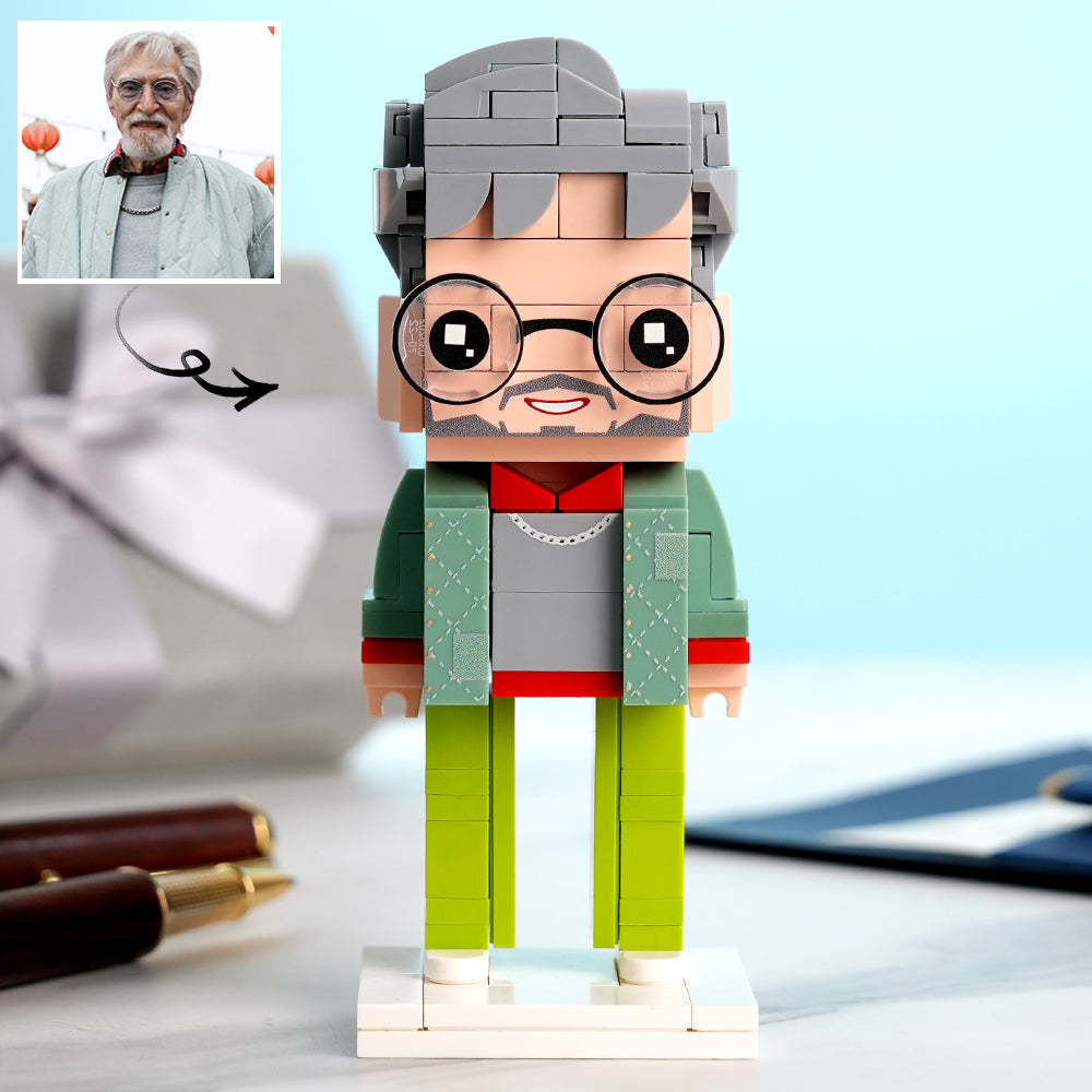 Papa À La Mode Corps Complet Personnalisable 1 Personne Figurines En Brique Personnalisées Petit Bloc De Particules Jouet Cadeau De Fête Des Pères - MapLunelampeFr