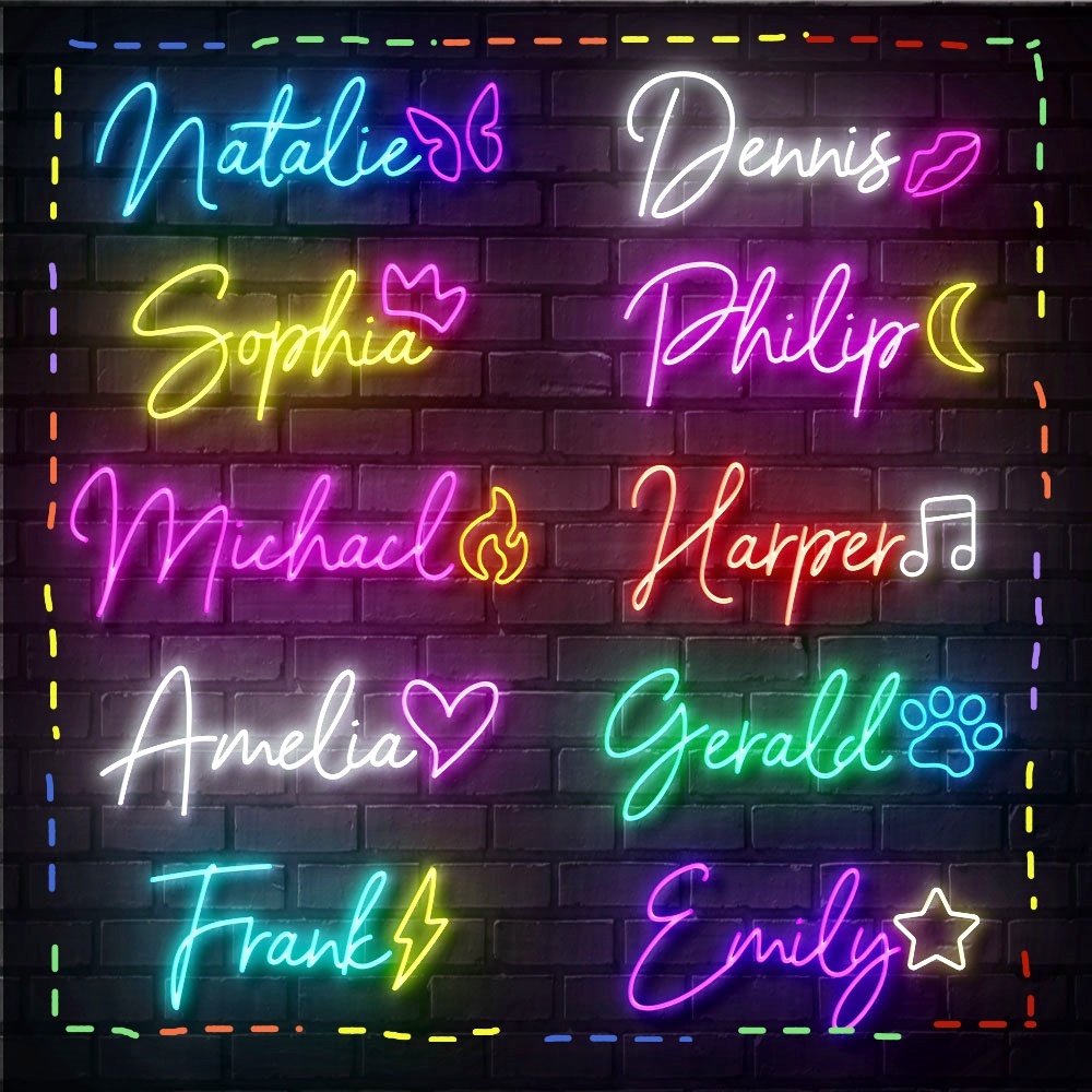 Enseignes Néon Personnalisées Pour La Décoration Murale - Enseignes Avec Le Prénom Des Enfants - Enseignes Néon Personnalisées Pour Cadeaux De Noël, Mariages Et Anniversaires - MapLunelampeFr