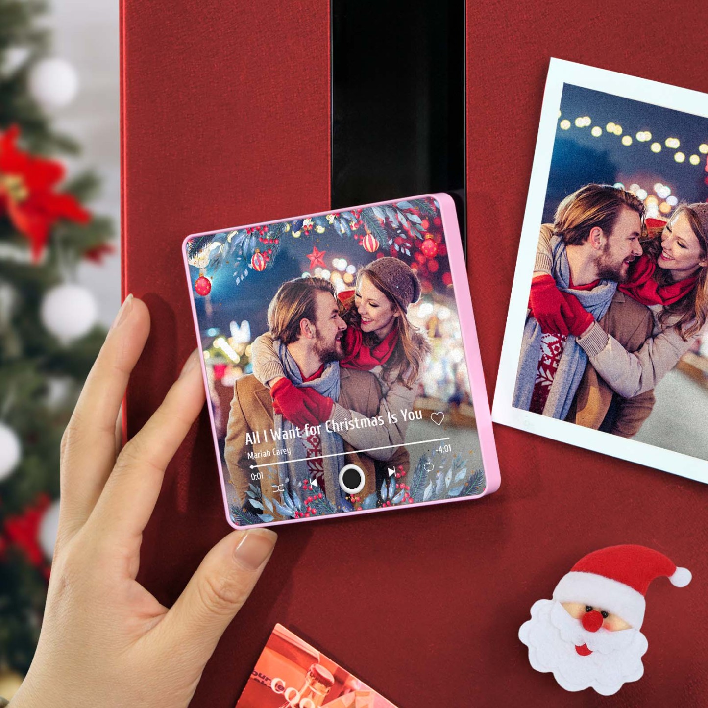 Aimant De Réfrigérateur Avec Photo Personnalisée, Cadeaux De Noël Pour Les Amoureux, Aimants Musicaux Personnalisés, Peuvent Jouer Des Chansons - MapLunelampeFr