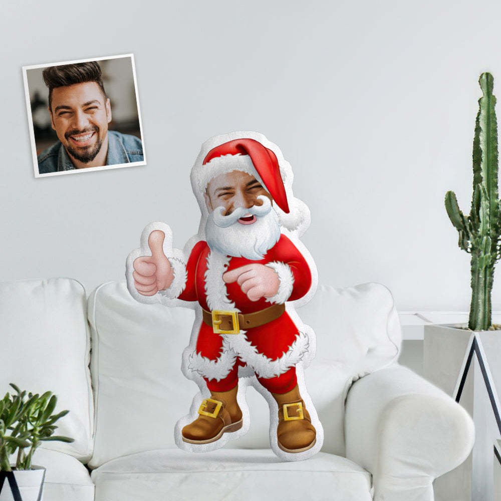 Visage Oreiller Père Noël Personnalisé Minime Coussin Personnalisé Visage Photo Poupée Père Noël Minime Coussin - maplunelampefr