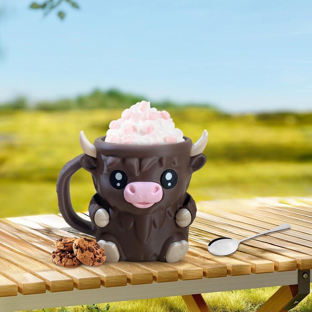 Cadeaux De Noël Porte-pinte De Glace Style Vache Mignon Avec Poignée Et Cuillère – Manchon Isotherme Antigel Réutilisable Pour Crème Glacée, Boissons Et Desserts Cadeaux De Vache Amusants Pour Les Amateurs De Crème Glacée - MapLunelampeFr