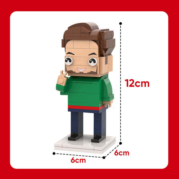 Corps Complet Personnalisable 1 Personne Figurines En Briques Personnalisées Petit Bloc De Particules Jouet Homme Avec Chapeau
