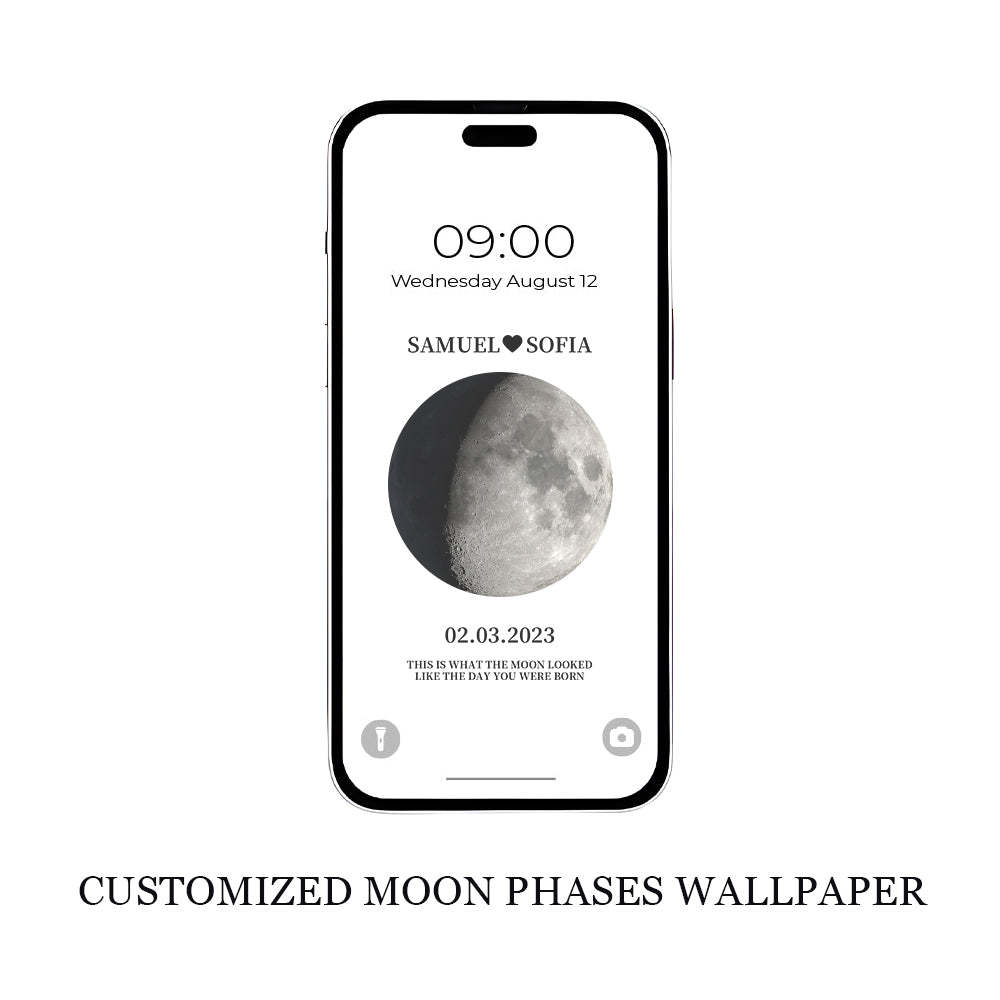 Fond D'écran Personnalisé Des Phases De La Lune - maplunelampefr
