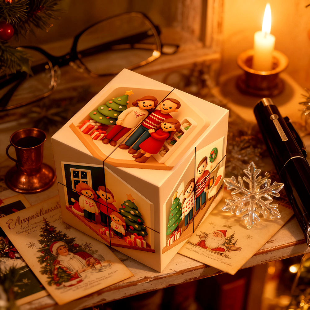 Cube Rubik's Cube Personnalisé Avec Photo, Cube Photo Infini Pliable Pour Couples, Cadeau Idéal Pour Noël - MapLunelampeFr