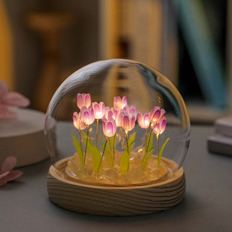 Diy Tulip Flower Night Light Cadeau Fait Main Romantique Pour L'amour - maplunelampefr