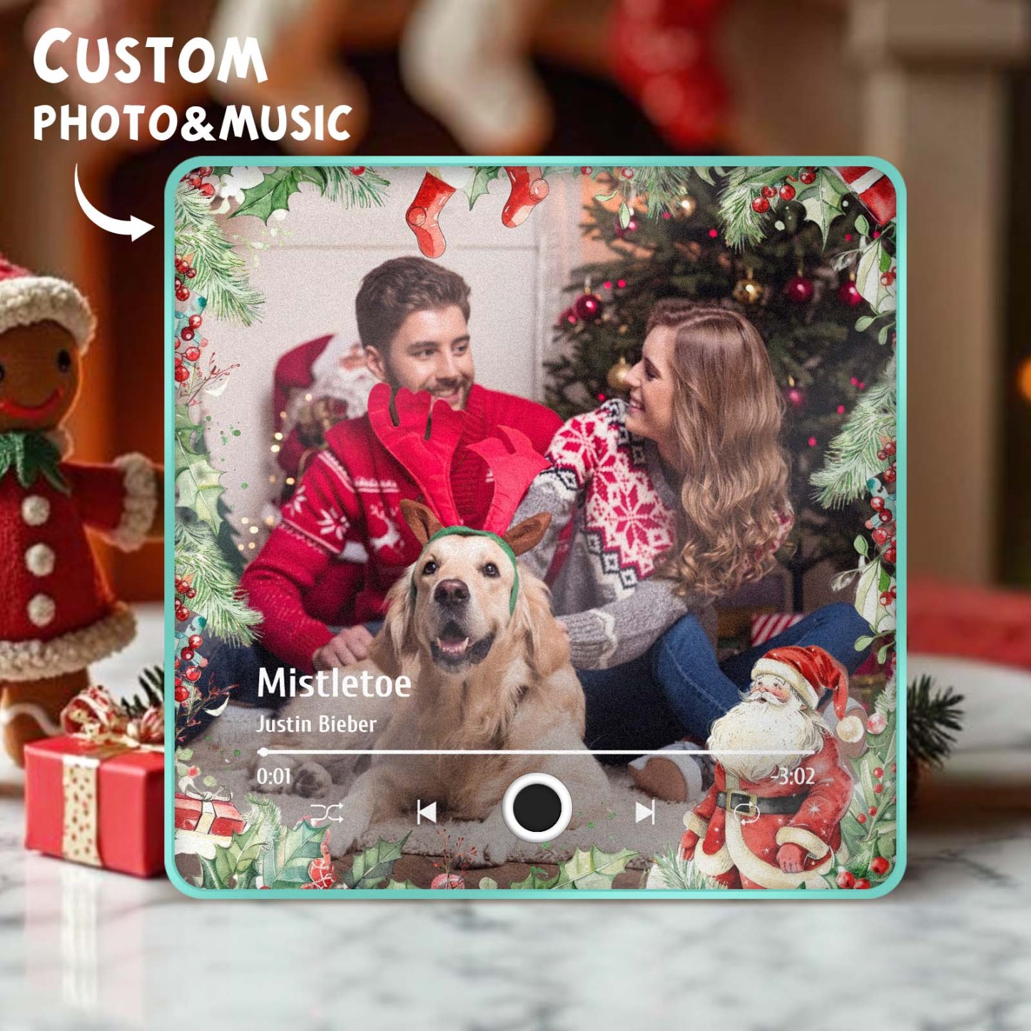 Aimant De Réfrigérateur Avec Photo Personnalisée, Cadeaux De Noël Pour Les Amoureux, Aimants Musicaux Personnalisés, Peuvent Jouer Des Chansons - MapLunelampeFr