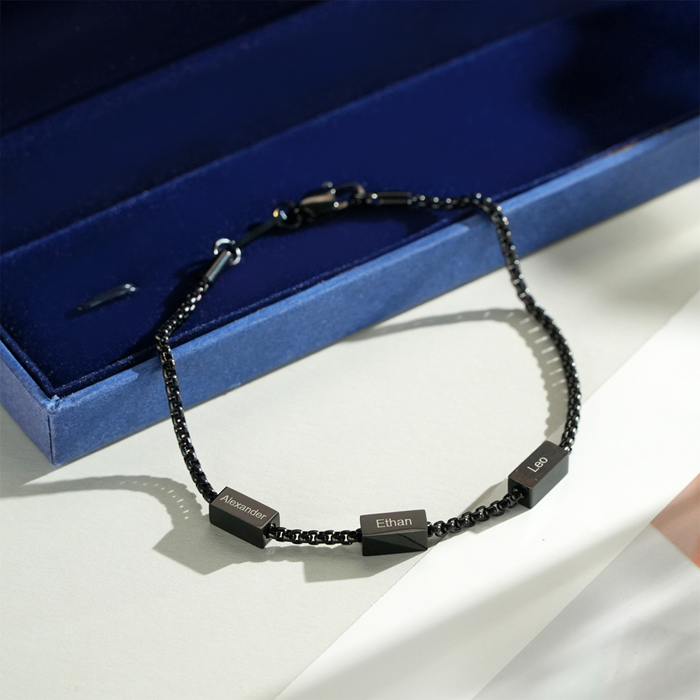 Bracelet Personnalisé Pour Papa, Bracelet Prénom Enfant, Bijoux De Famille, Cadeau Personnalisé Pour Papa, Cadeau Pour Mari, Cadeau Pour La Fête Des Pères