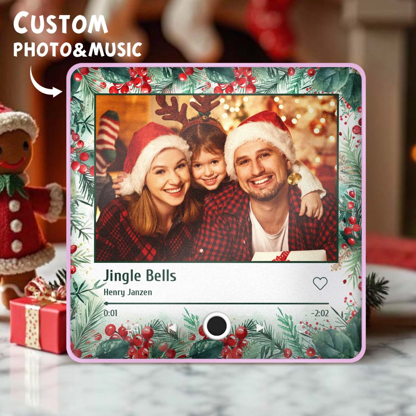 Aimant De Réfrigérateur Avec Photo Personnalisée, Cadeaux De Noël Pour Les Amoureux, Aimants Musicaux Personnalisés, Peuvent Jouer Des Chansons - MapLunelampeFr