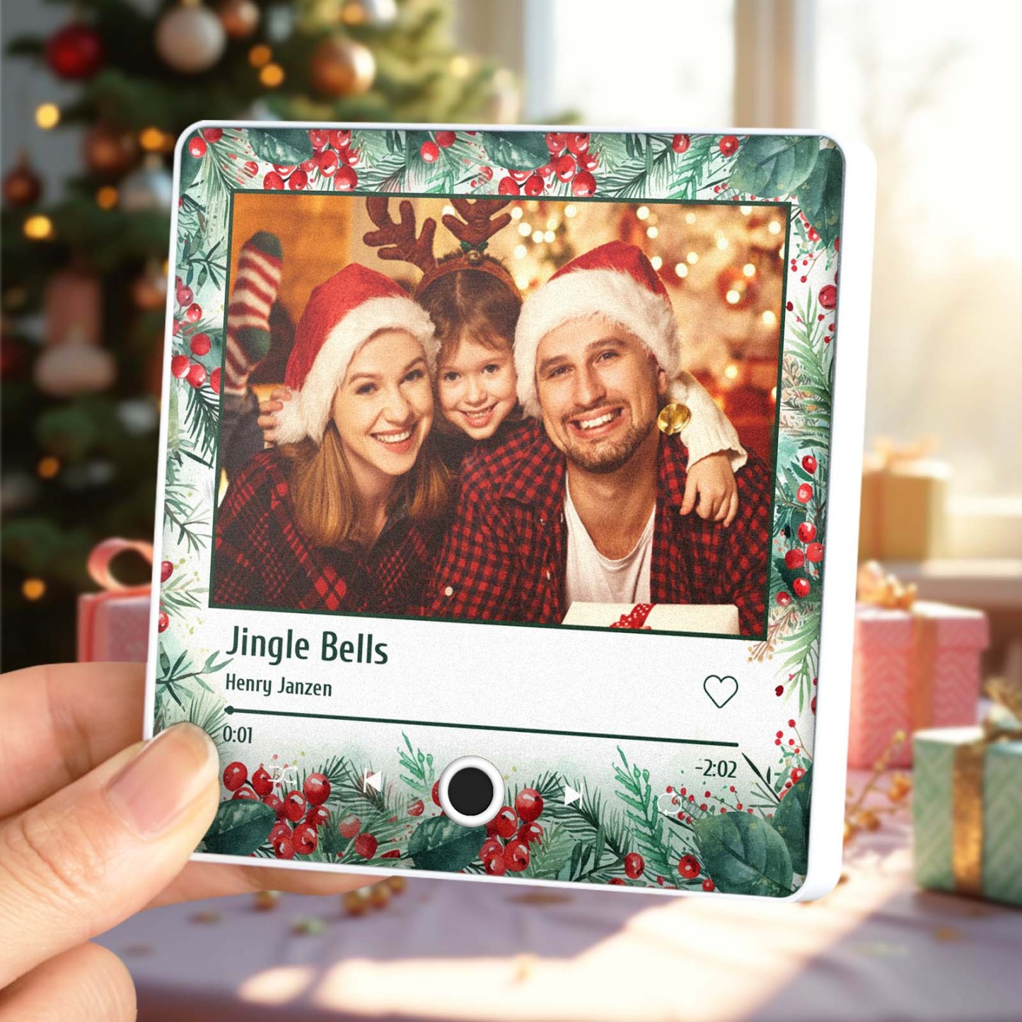 Aimant De Réfrigérateur Avec Photo Personnalisée, Cadeaux De Noël Pour Les Amoureux, Aimants Musicaux Personnalisés, Peuvent Jouer Des Chansons - MapLunelampeFr
