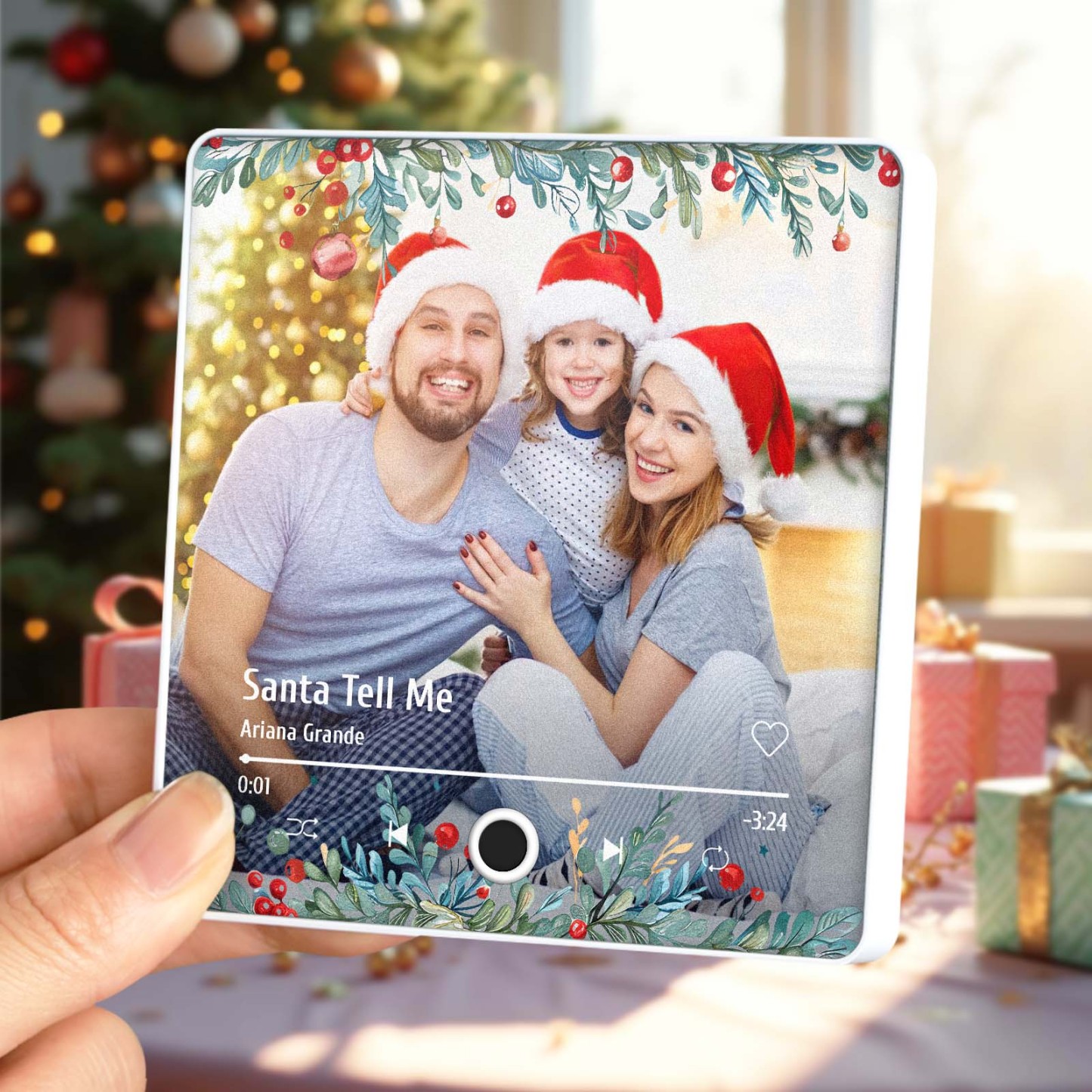 Aimant De Réfrigérateur Avec Photo Personnalisée, Cadeaux De Noël Pour Les Amoureux, Aimants Musicaux Personnalisés, Peuvent Jouer Des Chansons - MapLunelampeFr