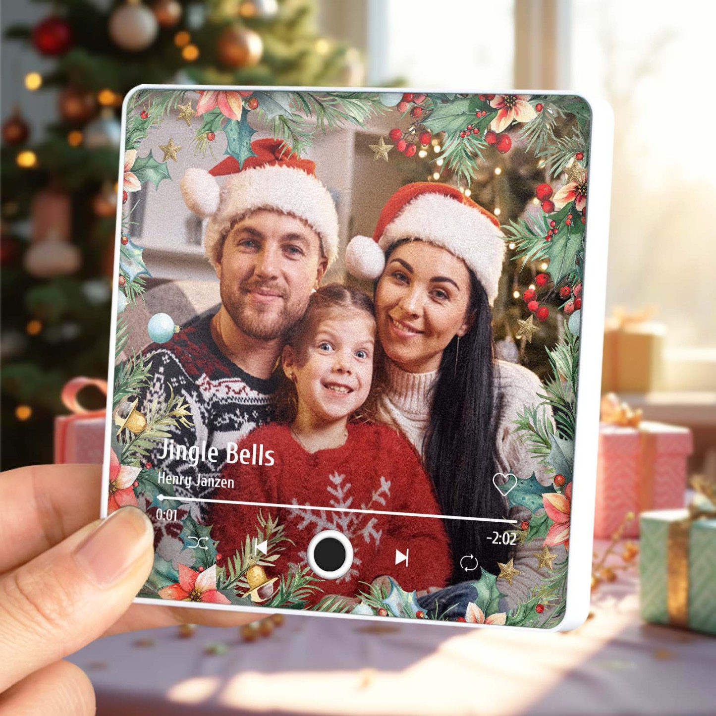 Aimant De Réfrigérateur Avec Photo Personnalisée, Cadeaux De Noël Pour Les Amoureux, Aimants Musicaux Personnalisés, Peuvent Jouer Des Chansons - MapLunelampeFr