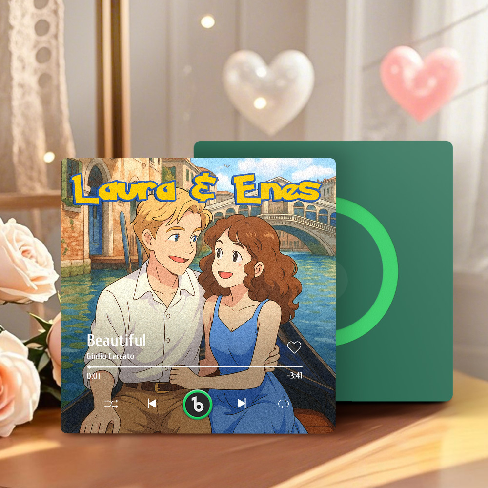 Aimant De Réfrigérateur Personnalisé Avec Photo Et Noms, Style Dessin Animé, Cadre Photo Personnalisé, Cadeau Pour Couples - MapLunelampeFr