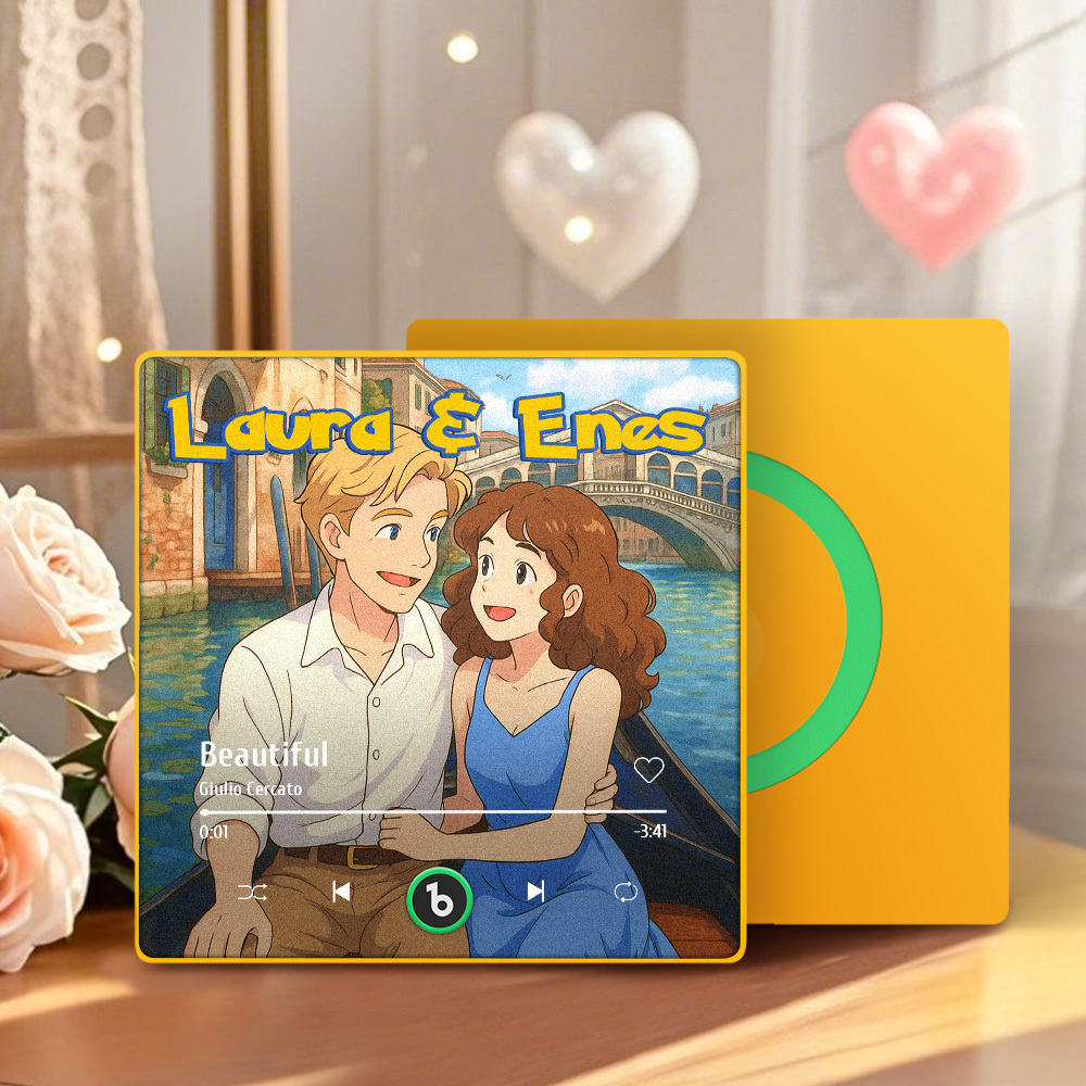 Aimant De Réfrigérateur Personnalisé Avec Photo Et Noms, Style Dessin Animé, Cadre Photo Personnalisé, Cadeau Pour Couples - MapLunelampeFr