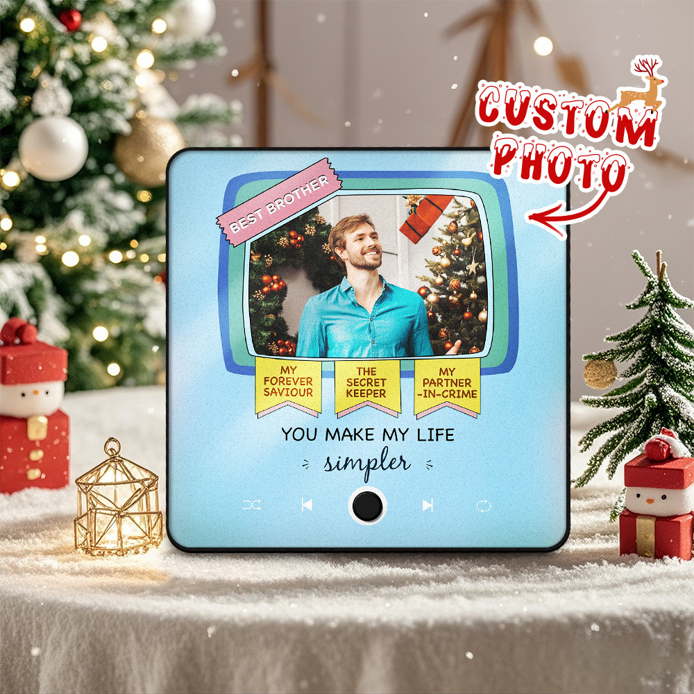 Aimant De Réfrigérateur Avec Photo Personnalisée, Cadeau De Noël Pour Sœurs Et Frères, Aimants Musicaux Personnalisés, Peuvent Jouer Des Chansons - MapLunelampeFr