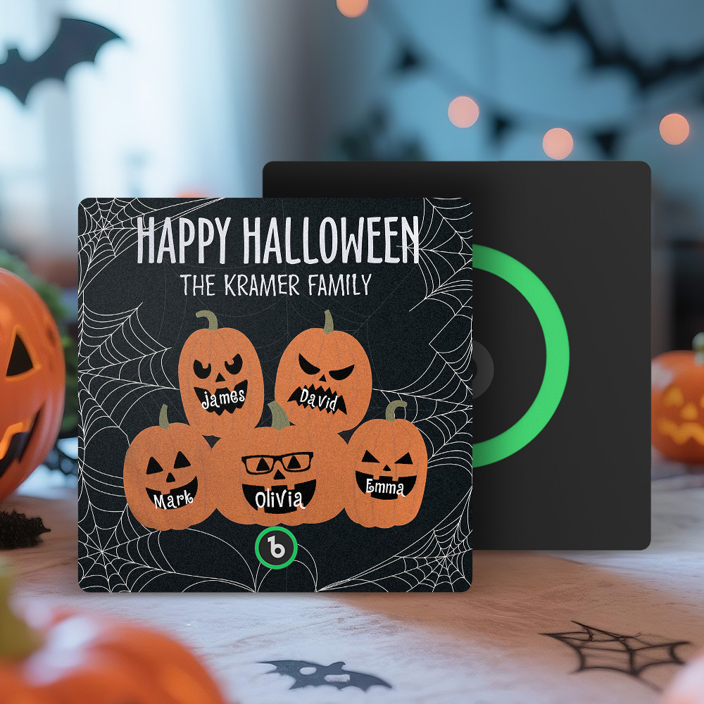 Aimant De Réfrigérateur Personnalisé Avec Visage Et Nom De Citrouille, Musique, Aimant De Réfrigérateur Personnalisé Pour La Famille De Citrouilles D'halloween, Cadeau D'halloween - MapLunelampeFr