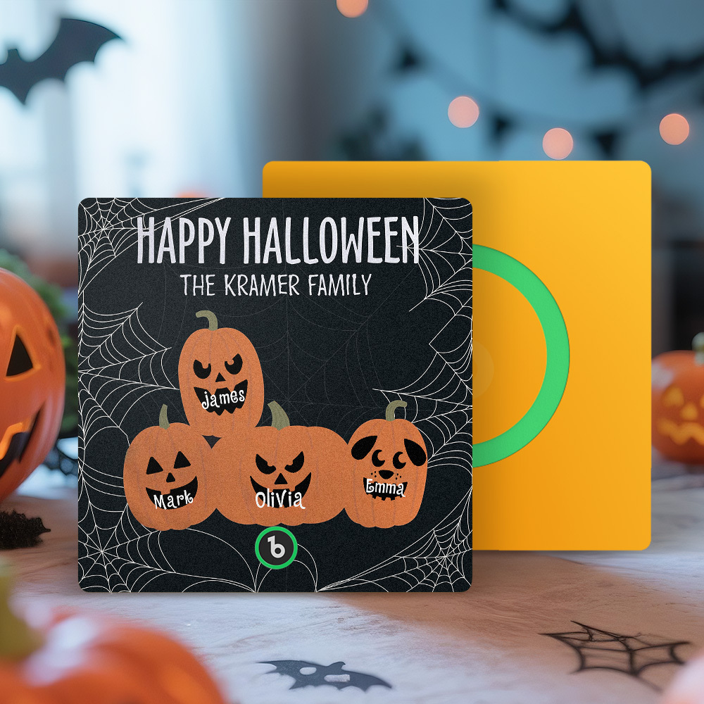 Aimant De Réfrigérateur Personnalisé Avec Visage Et Nom De Citrouille, Musique, Aimant De Réfrigérateur Personnalisé Pour La Famille De Citrouilles D'halloween, Cadeau D'halloween - MapLunelampeFr