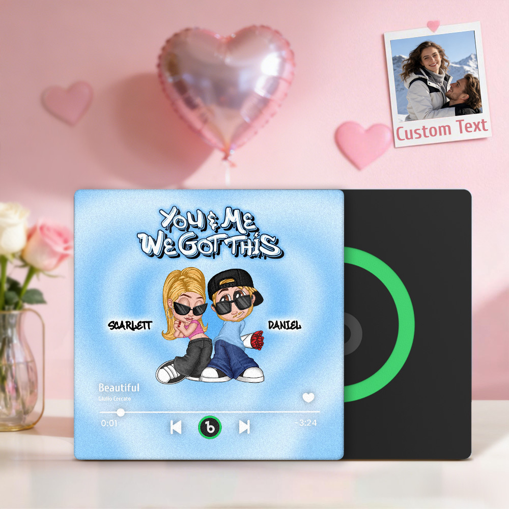 Aimant De Réfrigérateur Lecteur De Musique Style Années 2000 Personnalisé Avec Texte, Aimant De Réfrigérateur Musical Personnalisé Avec Noms, Cadre Cadeau Pour Couples - MapLunelampeFr