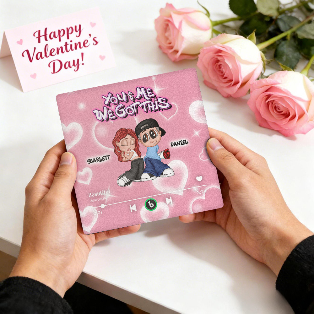 Aimant De Réfrigérateur Lecteur De Musique Style Années 2000 Personnalisé Avec Texte, Aimant De Réfrigérateur Musical Personnalisé Avec Noms, Cadre Cadeau Pour Couples - MapLunelampeFr