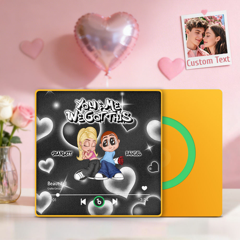 Aimant De Réfrigérateur Lecteur De Musique Style Années 2000 Personnalisé Avec Texte, Aimant De Réfrigérateur Musical Personnalisé Avec Noms, Cadre Cadeau Pour Couples - MapLunelampeFr